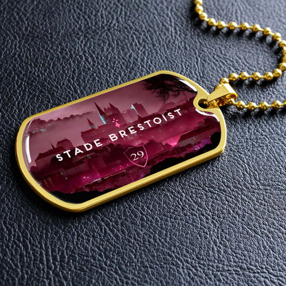 Soccer - SCD032 - Stade Brestoist 29 - Soccer Dog Tag - Military Ball Chain - Luxury Dog Tag