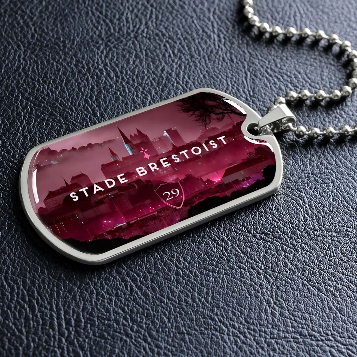 Soccer - SCD032 - Stade Brestoist 29 - Soccer Dog Tag - Military Ball Chain - Luxury Dog Tag