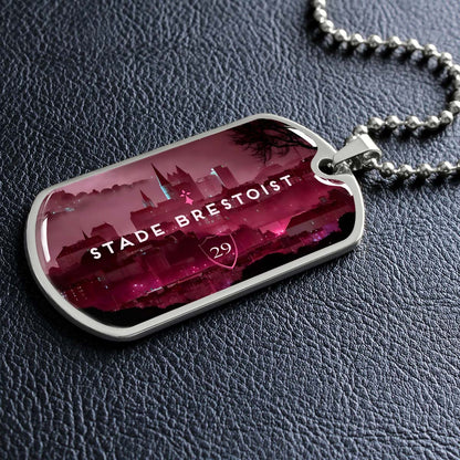 Soccer - SCD032 - Stade Brestoist 29 - Soccer Dog Tag - Military Ball Chain - Luxury Dog Tag