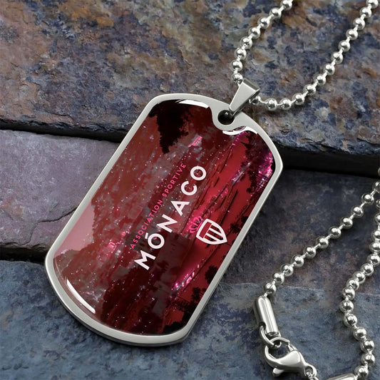 Soccer - SCD033 - AS Monaco - Association Sportive Monaco - Football Club - Soccer Dog Tag - Military Ball Chain - Luxury Dog Tag