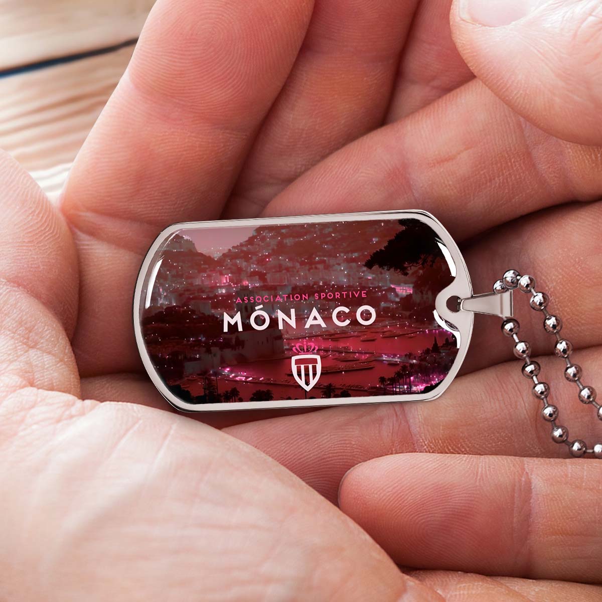 Soccer - SCD033 - AS Monaco - Association Sportive Monaco - Football Club - Soccer Dog Tag - Military Ball Chain - Luxury Dog Tag