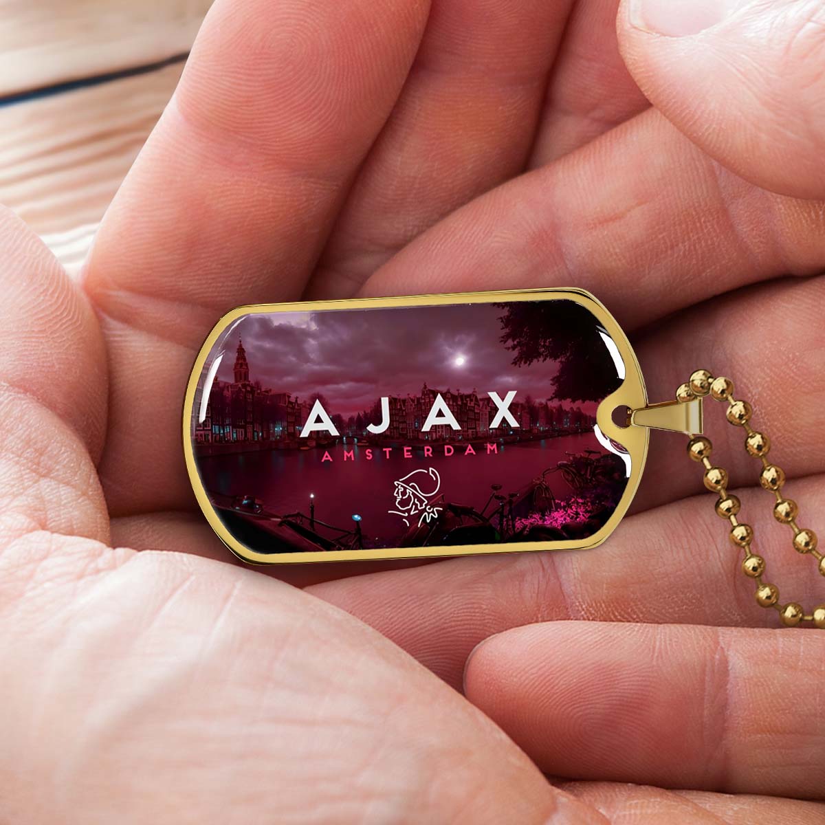 Soccer - SCD035 - Ajax Amsterdam - Soccer Dog Tag - Military Ball Chain - Luxury Dog Tag