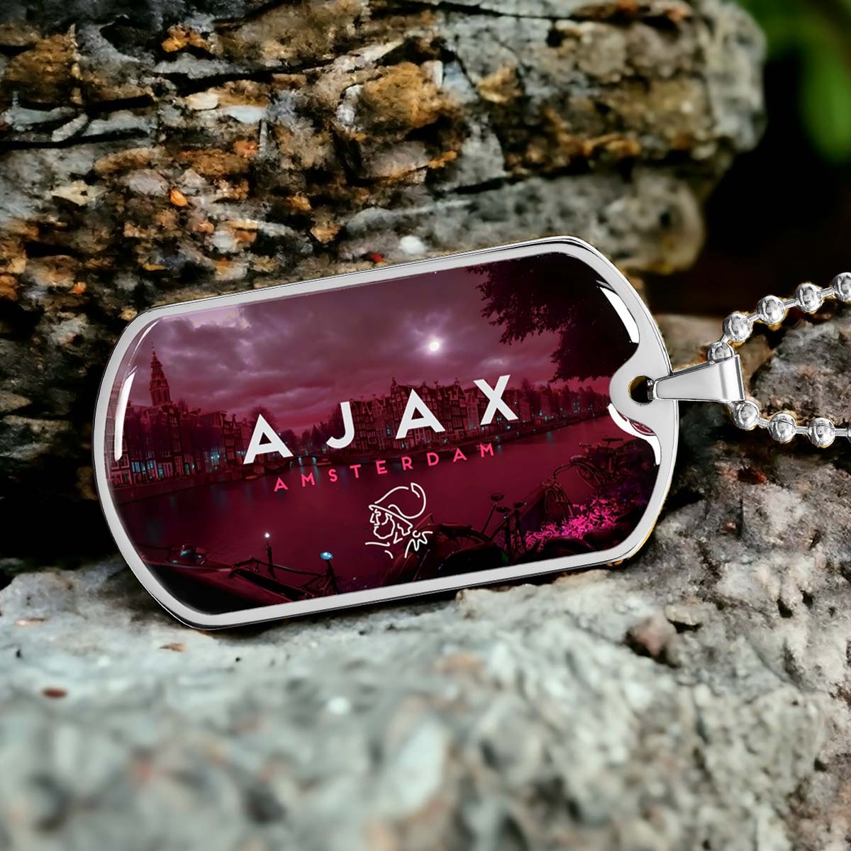 Soccer - SCD035 - Ajax Amsterdam - Soccer Dog Tag - Military Ball Chain - Luxury Dog Tag