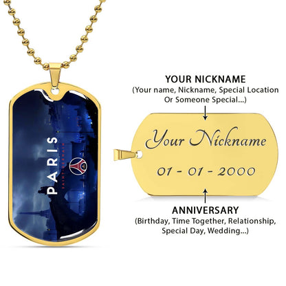 Soccer - SCD036 - Paris Saint Germain (PSG) - Soccer Dog Tag - Military Ball Chain - Luxury Dog Tag