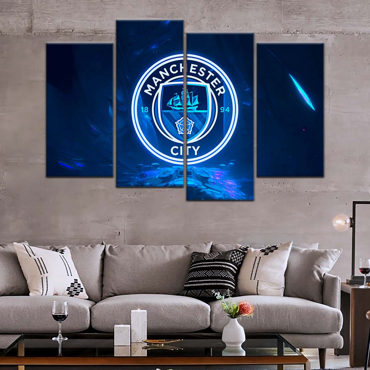 Soccer Canvas Wall Art - FB5050 - Ocean Manchester City FC