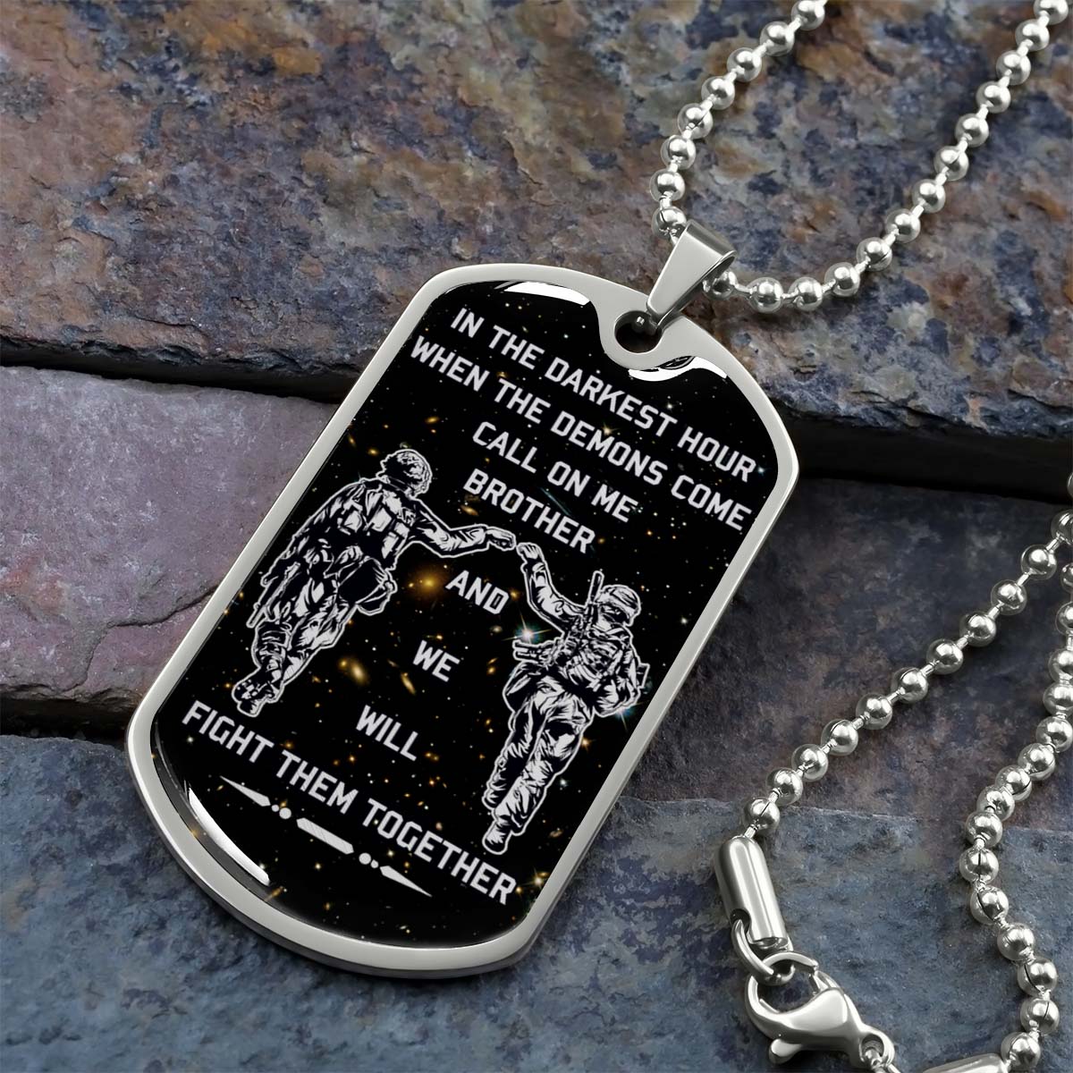 Soldier - SDDL002 - Call On Me Brother - Army - Marine - Soldier Dog Tag - Military Ball Chain - Luxury Dog Tag
