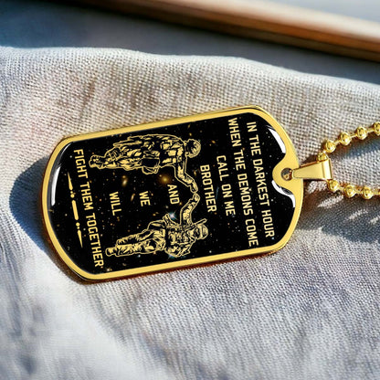 Soldier - SDDL002 - Call On Me Brother - Army - Marine - Soldier Dog Tag - Military Ball Chain - Luxury Dog Tag