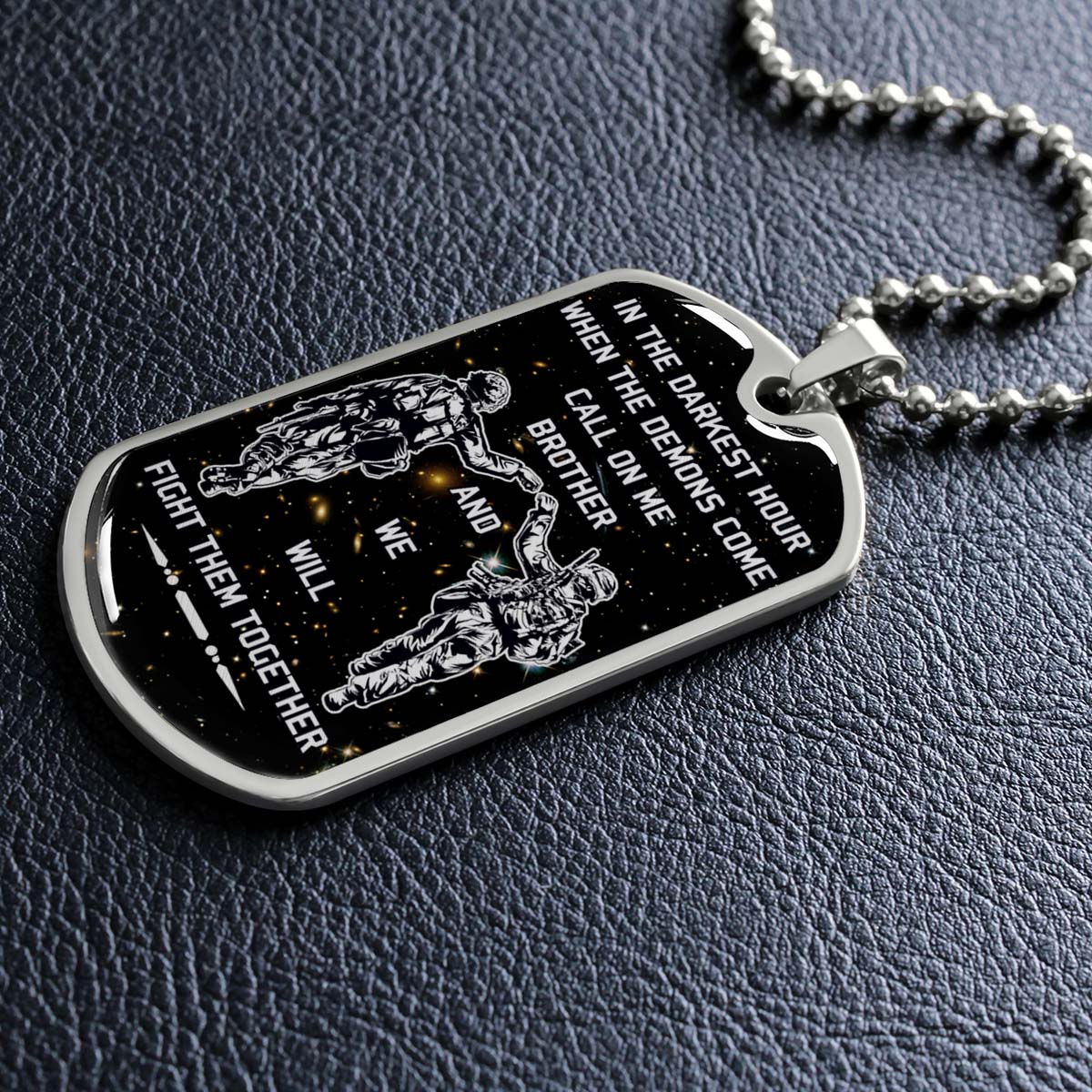 Soldier - SDDL002 - Call On Me Brother - Army - Marine - Soldier Dog Tag - Military Ball Chain - Luxury Dog Tag
