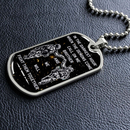Soldier - SDDL002 - Call On Me Brother - Army - Marine - Soldier Dog Tag - Military Ball Chain - Luxury Dog Tag