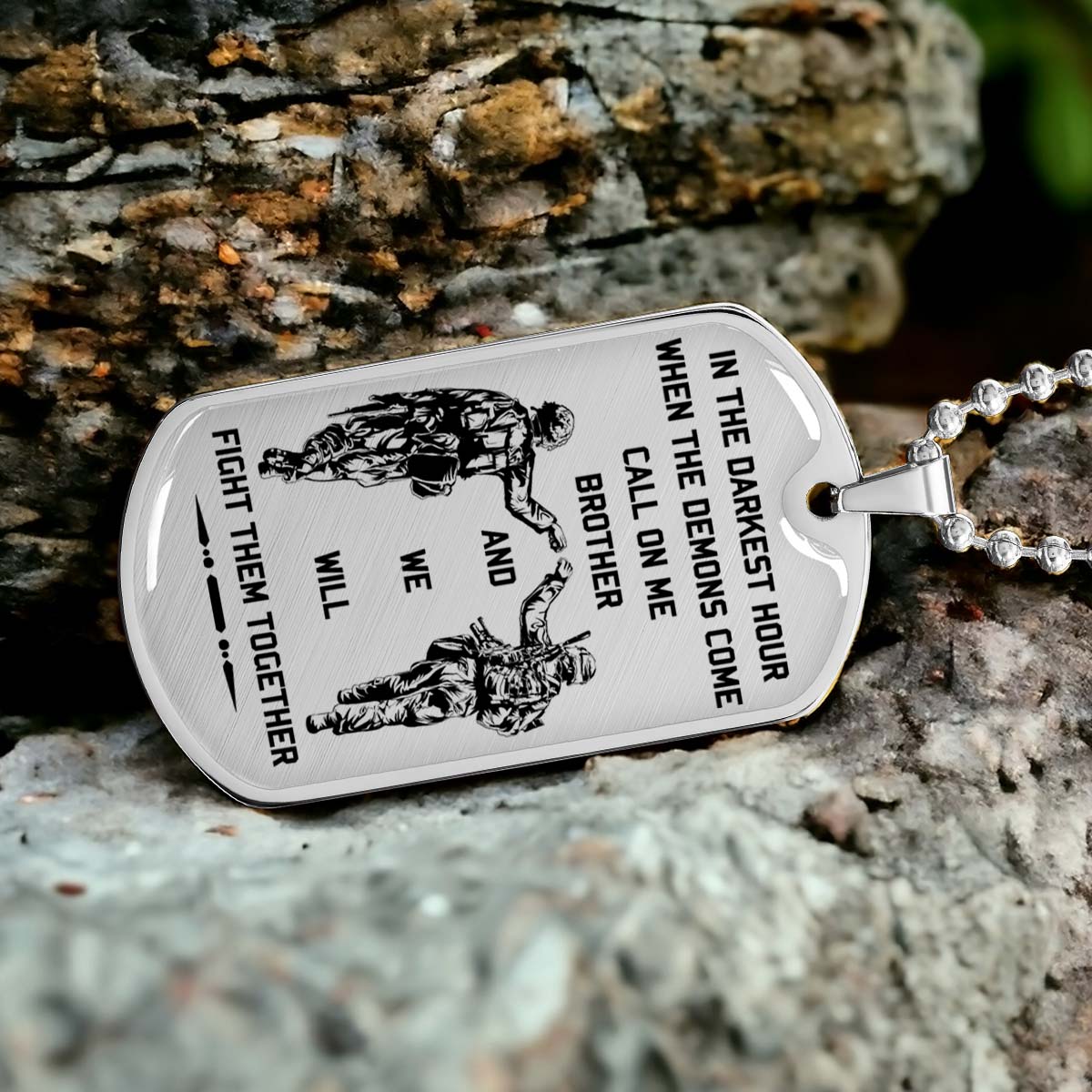 Soldier - SDDL003 - Call On Me Brother - Army - Marine - Soldier Dog Tag - Military Ball Chain - Luxury Dog Tag