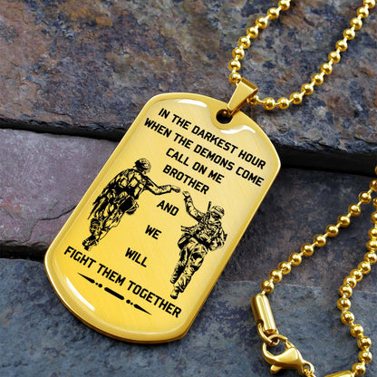 Soldier - SDDL003 - Call On Me Brother - Army - Marine - Soldier Dog Tag - Military Ball Chain - Luxury Dog Tag