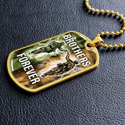 Soldier - SDDL005 - Brothers Forever - Army - Marine - Soldier Dog Tag - Military Ball Chain - Luxury Dog Tag