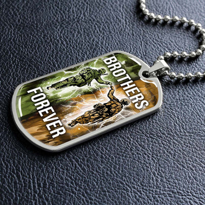 Soldier - SDDL005 - Brothers Forever - Army - Marine - Soldier Dog Tag - Military Ball Chain - Luxury Dog Tag