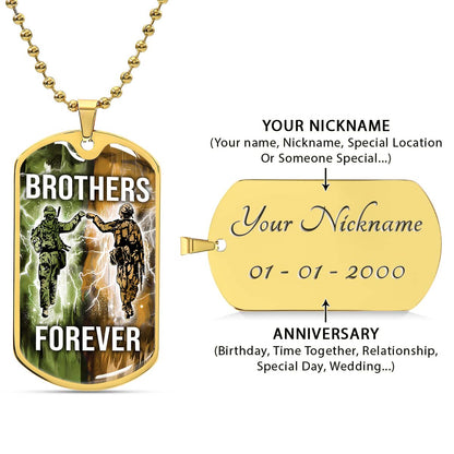 Soldier - SDDL005 - Brothers Forever - Army - Marine - Soldier Dog Tag - Military Ball Chain - Luxury Dog Tag