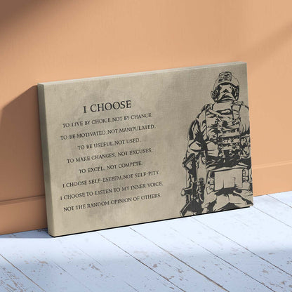 Soldier Wall Art - Soldier Poster - Soldier Canvas - I Choose - Army - Marine - SD014 - Horizontal Poster - Horizontal Canvas