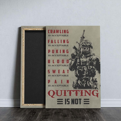 Soldier Wall Art - Soldier Poster - Soldier Canvas - Quitting Is Not - Army - Marine - SD032 - Vertical Poster - Vertical Canvas