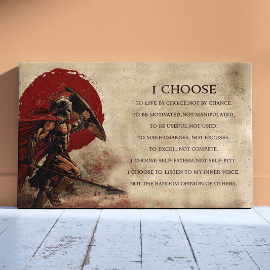 Spartan Wall Art - Spartan Poster - Spartan Canvas - I Choose - WA106 - Spartan Warrior - Horizontal Poster - Horizontal Canvas