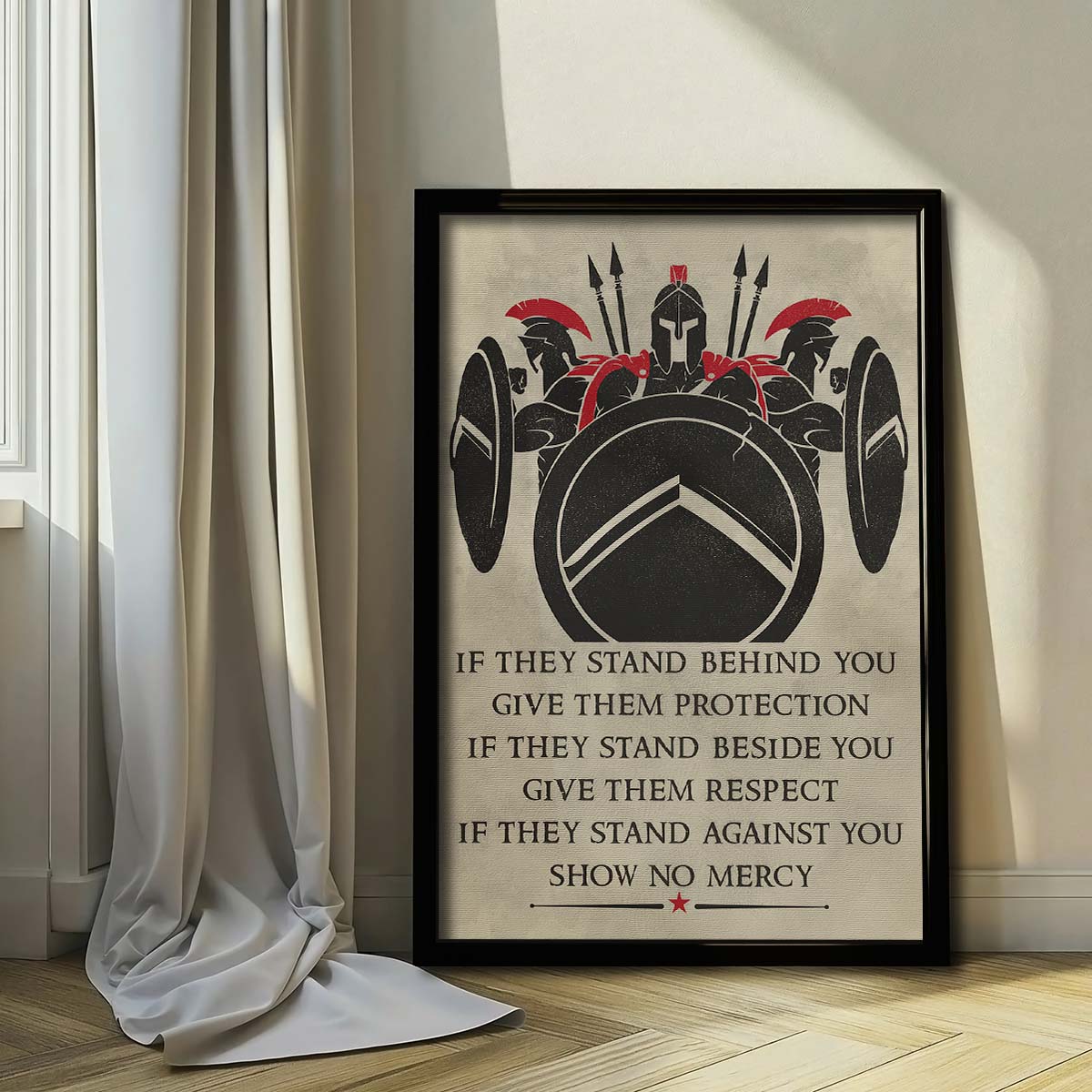 Spartan Wall Art - Spartan Poster - Spartan Canvas - IF - Show No Mercy - WA005 - Spartan Warrior - Vertical Poster - Vertical Canvas