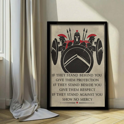 Spartan Wall Art - Spartan Poster - Spartan Canvas - IF - Show No Mercy - WA005 - Spartan Warrior - Vertical Poster - Vertical Canvas