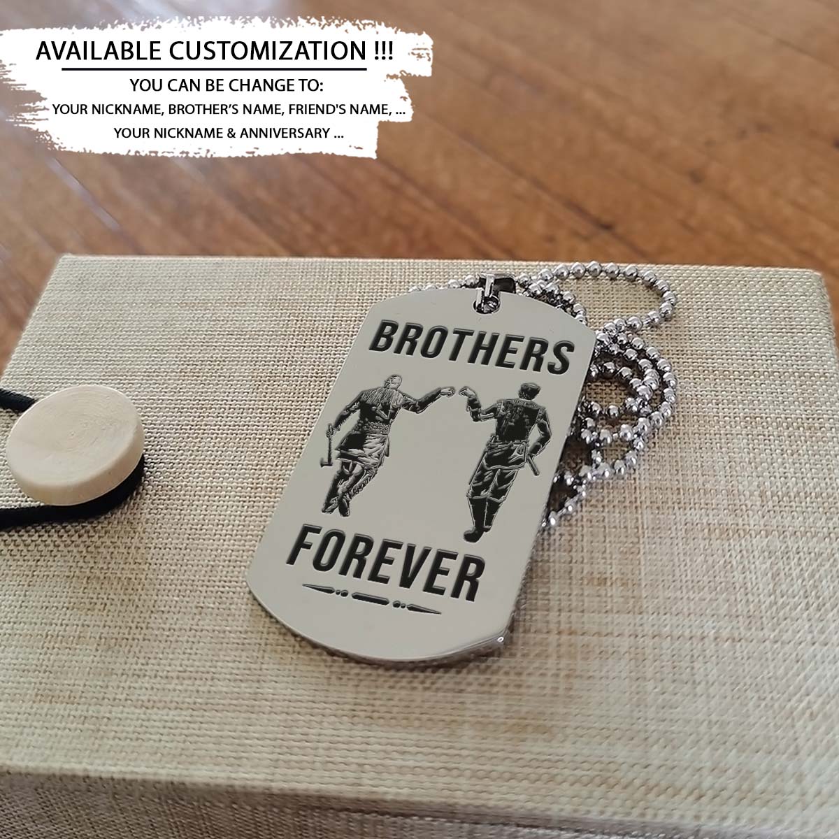 Viking Dog Tag - Brothers Forever - Call On Me Brother - Ragnar Lothbrok - Floki - Valhalla - Norse Mythology - Scandinavian - Viking Necklace - Engrave Dog Tag