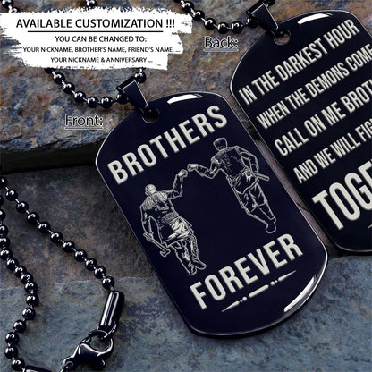 Viking Dog Tag - Brothers Forever - Call On Me Brother - Ragnar Lothbrok - Floki - Valhalla - Norse Mythology - Scandinavian - Viking Necklace - Engrave Dog Tag