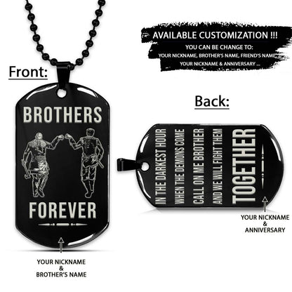 Viking Dog Tag - Brothers Forever - Call On Me Brother - Ragnar Lothbrok - Floki - Valhalla - Norse Mythology - Scandinavian - Viking Necklace - Engrave Dog Tag
