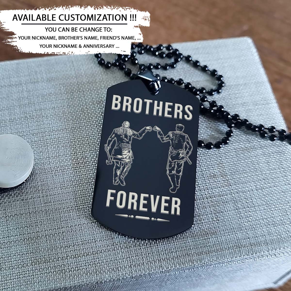Viking Dog Tag - Brothers Forever - Call On Me Brother - Ragnar Lothbrok - Floki - Valhalla - Norse Mythology - Scandinavian - Viking Necklace - Engrave Dog Tag