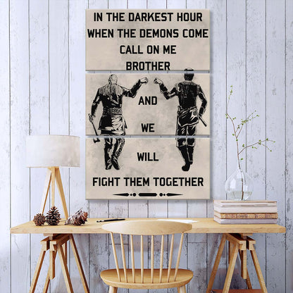 Viking - 3 Piece Wall Art - VK016 - Call On me Brother - Ragnar Lothbrok - Floki - Viking Canvas