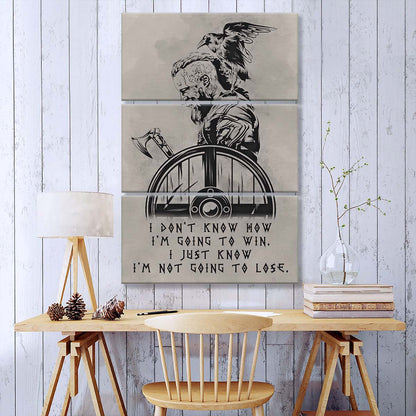 Viking - 3 Piece Wall Art - VK056 - I’m Not Going To Lose - Ragnar Lothbrok - Viking Canvas