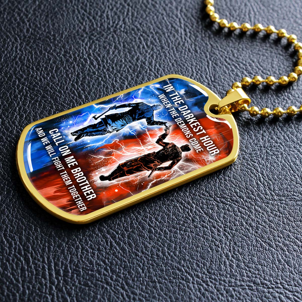 Viking - VKDL002 - Call On me Brother - Ragnar Lothbrok - Floki - Viking Dog Tag - Military Ball Chain - Luxury Dog Tag