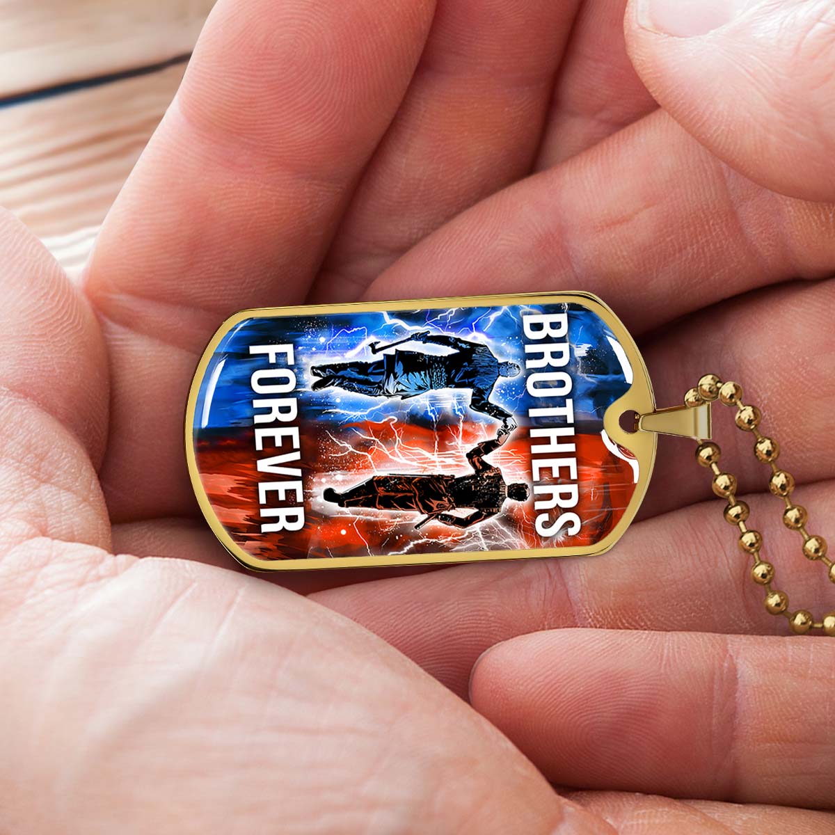 Viking - VKDL003 - Brothers Forever - Ragnar Lothbrok - Floki - Viking Dog Tag - Military Ball Chain - Luxury Dog Tag