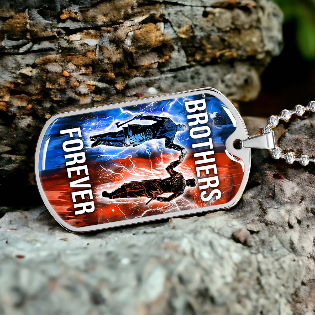 Viking - VKDL003 - Brothers Forever - Ragnar Lothbrok - Floki - Viking Dog Tag - Military Ball Chain - Luxury Dog Tag