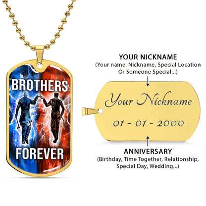 Viking - VKDL003 - Brothers Forever - Ragnar Lothbrok - Floki - Viking Dog Tag - Military Ball Chain - Luxury Dog Tag