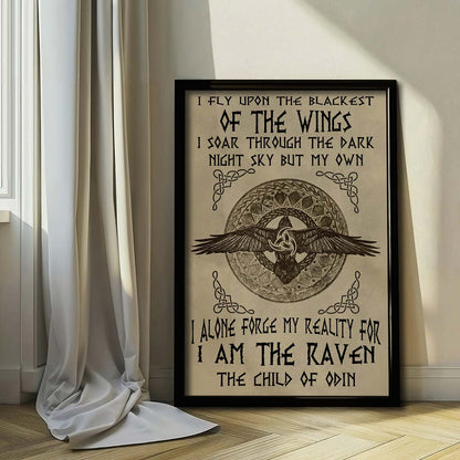 Viking Wall Art - Viking Poster - Viking Canvas - I Am The Raven The Child Of Odin - VK002 - Vertical Poster - Vertical Canvas