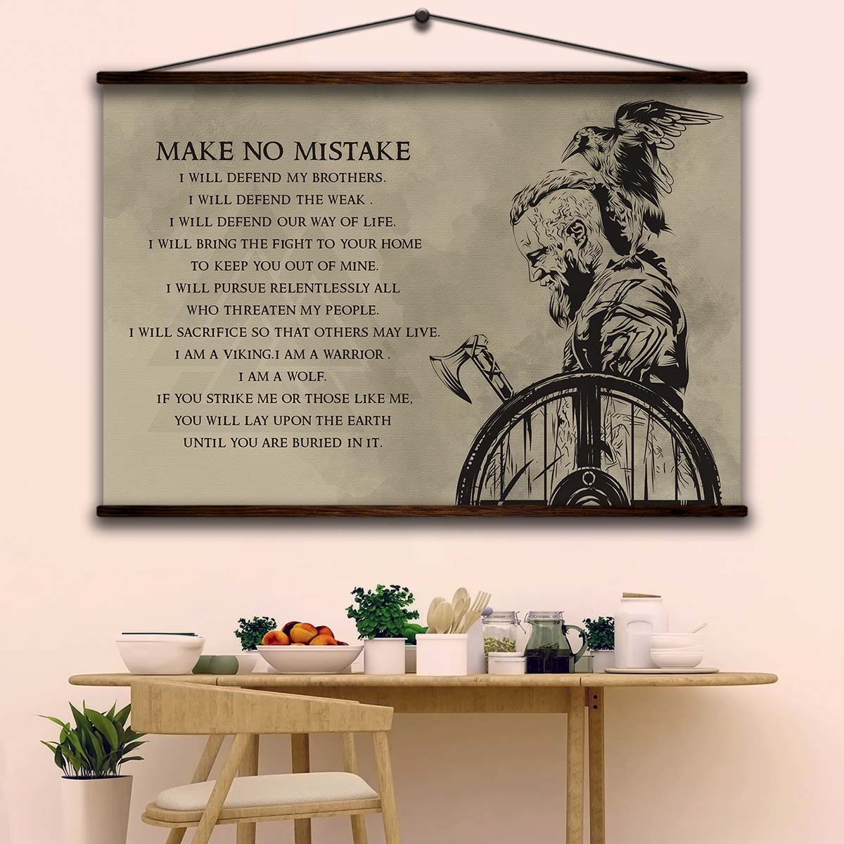 Viking Wall Art - Viking Poster - Viking Canvas - Make No Mistake - Ragnar Lodbrok - VK041 - Horizontal Poster - Horizontal Canvas