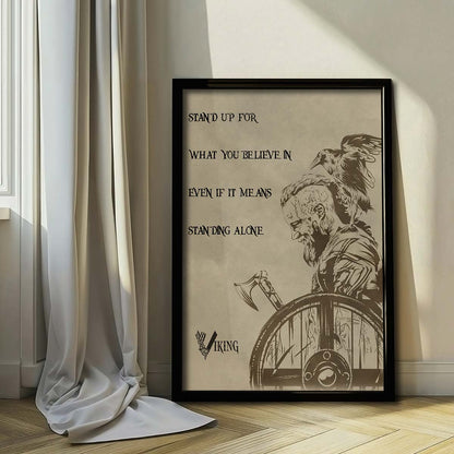 Viking Wall Art - Viking Poster - Viking Canvas - Standing Alone - Ragnar Lothbrok - VK049 - Vertical Poster - Vertical Canvas