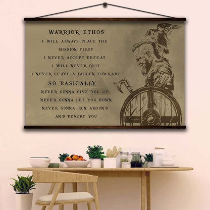 Viking Wall Art - Viking Poster - Viking Canvas - Warrior Ethos - Ragnar Lodbrok - VK010 - Horizontal Poster - Horizontal Canvas