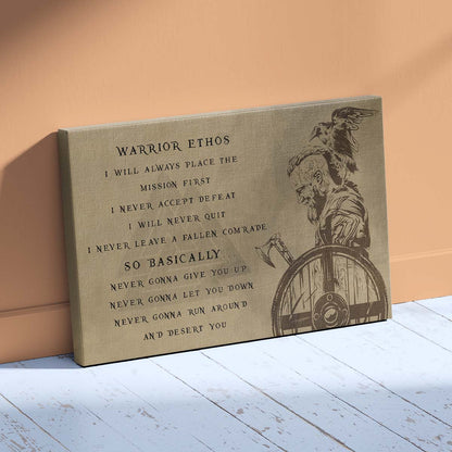 Viking Wall Art - Viking Poster - Viking Canvas - Warrior Ethos - Ragnar Lodbrok - VK010 - Horizontal Poster - Horizontal Canvas