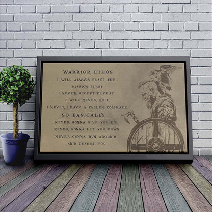 Viking Wall Art - Viking Poster - Viking Canvas - Warrior Ethos - Ragnar Lodbrok - VK010 - Horizontal Poster - Horizontal Canvas