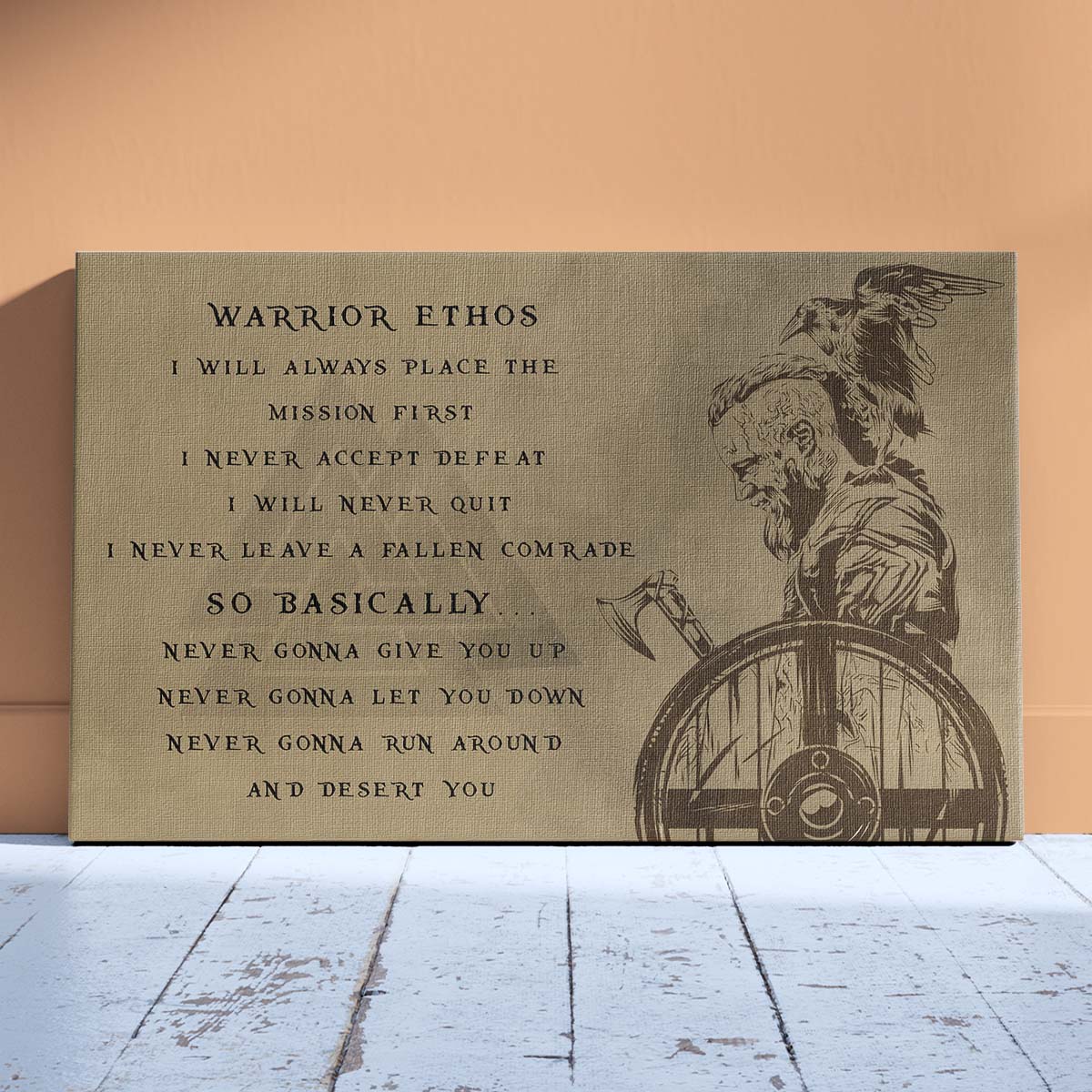 Viking Wall Art - Viking Poster - Viking Canvas - Warrior Ethos - Ragnar Lodbrok - VK010 - Horizontal Poster - Horizontal Canvas