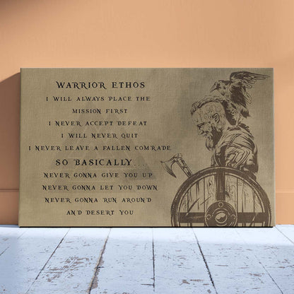 Viking Wall Art - Viking Poster - Viking Canvas - Warrior Ethos - Ragnar Lodbrok - VK010 - Horizontal Poster - Horizontal Canvas