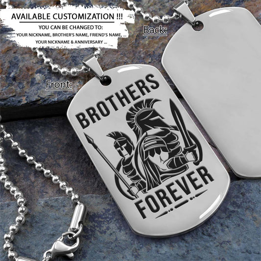Spartan Dog Tag - Brothers Forever - Spartan Warrior - Sparta - Leonidas - Gladiator - Spartan Necklace - Engrave Dog Tag
