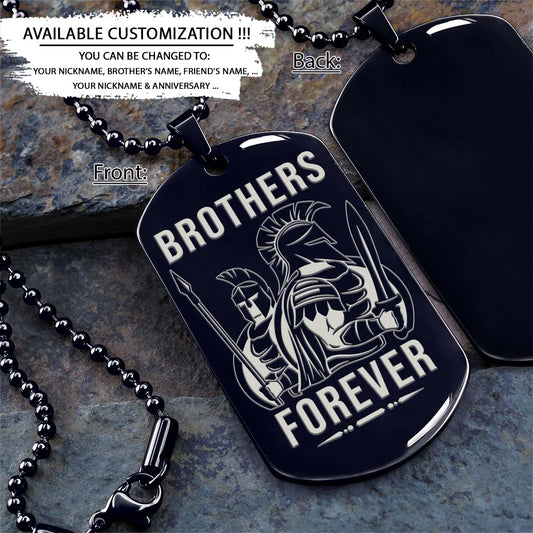 Spartan Dog Tag - Brothers Forever - Spartan Warrior - Sparta - Leonidas - Gladiator - Spartan Necklace - Engrave Dog Tag