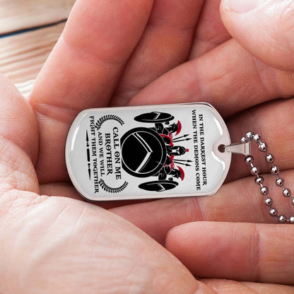 Warrior - WADL002 - Call On Me Brother - Sparta - Spartan - Warrior Dog Tag - Military Ball Chain - Luxury Dog Tag