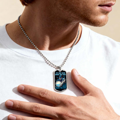 Warrior - WADL006 - It's not Over When You Lose - It's Over When You Quit - Sparta - Spartan - Warrior Dog Tag - Military Ball Chain - Luxury Dog Tag