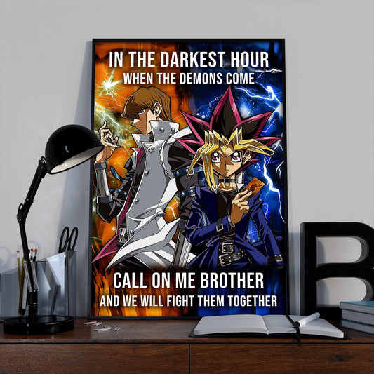 YO001 - Call On Me Brother - Yugi Mutou - Seto Kaiba - Yu-Gi-Oh - YugiOh Poster - YugiOh Canvas - Vertical Poster - Vertical Canvas