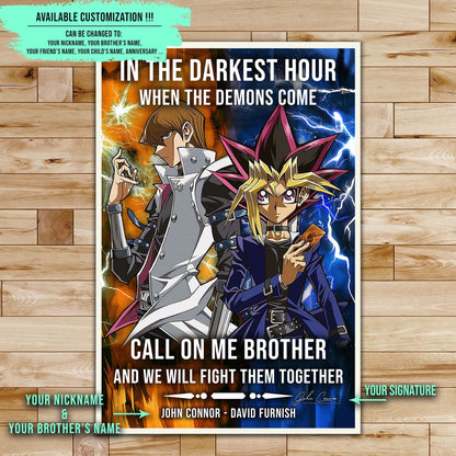 YO001 - Call On Me Brother - Yugi Mutou - Seto Kaiba - Yu-Gi-Oh - YugiOh Poster - YugiOh Canvas - Vertical Poster - Vertical Canvas