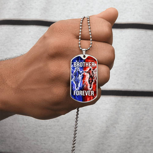 Samurai - Brother Forever - Bushido - Katana - Ronin - Miyamoto Musashi - Military Ball Chain - Luxury Dog Tag