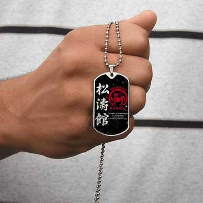 Karate - The Ultimate Aim Of Karate Does Not Lie In Victory Or Defeat - Shotokan Karate - Galaxy - Black Dog Tag - Karate Dog Tag - Military Ball Chain - Luxury Dog Tag