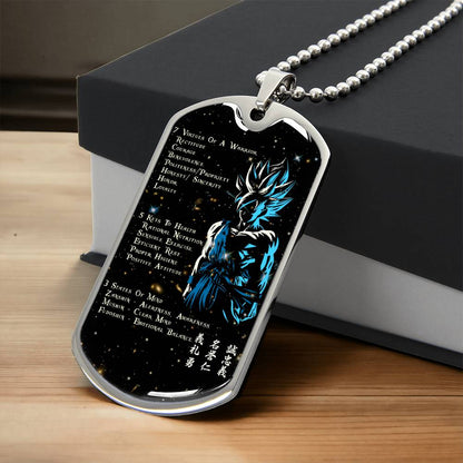 Dragon Ball - 7 5 3 CODE - Goku - Supper Saiyan Blue - Galaxy - Black Dog Tag - Dragon Ball Dog Tag - Military Ball Chain - Luxury Dog Tag